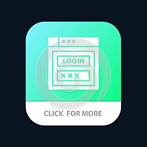 Internet, Password, Shield, Web Security, Mobile App Button. Android and IOS Glyph Version
