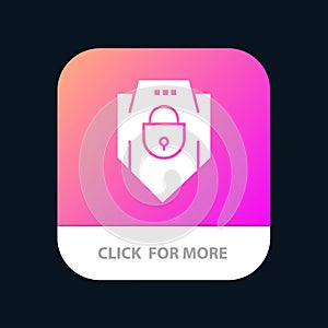 Internet, Password, Shield, Web Security, Mobile App Button. Android and IOS Glyph Version