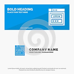 Internet, Password, Shield, Web Security, SOlid Icon Website Banner and Business Logo Template