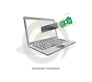 Internet payment flat illiustration