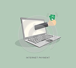 Internet payment flat illiustration