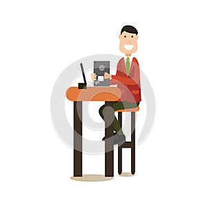 Internet people flat vector illustration