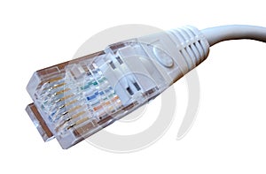 Internet plug RJ45 connector and cable isolated