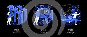 Internet privacy abstract concept vector illustrations.