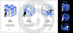 Internet privacy mobile app UI kit.