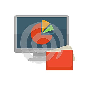 Internet program files and folder vector flat icons
