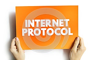 Internet Protocol - network layer communications protocol in the Internet protocol suite for relaying datagrams across network