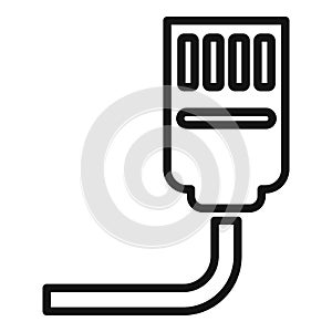 Internet provider cable icon outline vector. Dark router storage