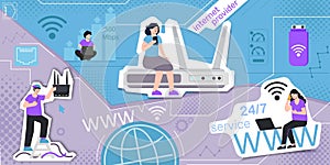 Internet Provider Flat Collage