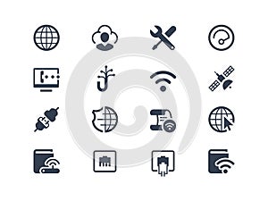 Internet and provider icons photo