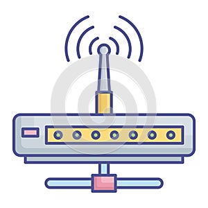 Internet router Fill Vector icon which can easily modify or edit