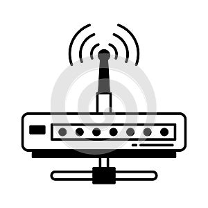 Internet router Vector Icon which can easily modify or edit