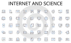 Internet and science line icons collection. budgeting, investing, risk, strategy, retirement, savings, debt vector and