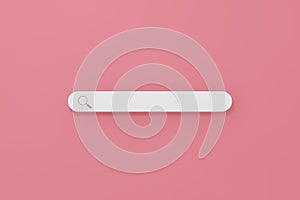 Internet Search Bar Icon on a pink. 3d Rendering