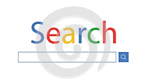 Internet search bar isolated on a white background. Search engine. Internet search system