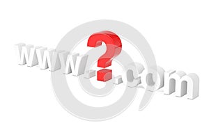Internet Search Concept. WWW Question Mark Com Site Name. 3d Rendering
