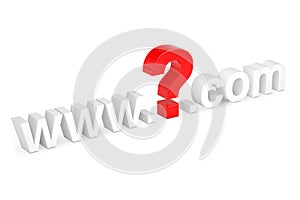Internet Search Concept. WWW Question Mark Com Site Name. 3d Rendering