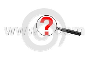 Internet Search Concept. WWW Question Mark Com Site Name with Ma