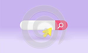 Internet search engine optimization SEO bar cursor information browsing research 3d icon vector