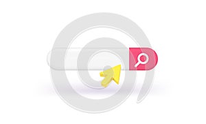 Internet search engine optimization SEO bar cursor information browsing research 3d icon vector