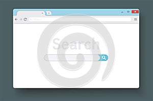 Internet search window. Browser tab flat vector illustration.