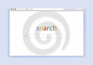 Internet search window. Browser tab flat vector illustration.