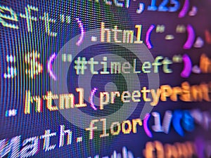 Internet securit. Programming concept pattern. Programming code abstract screen. Developer software programming code. Closeup