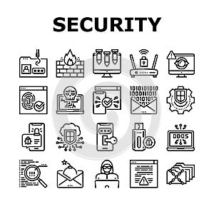 Internet Security Collection Icons Set Vector