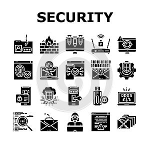 Internet Security Collection Icons Set Vector