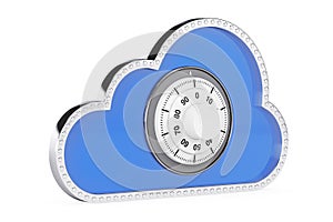 Internet Security Concept. 3d Cloud with Padlock