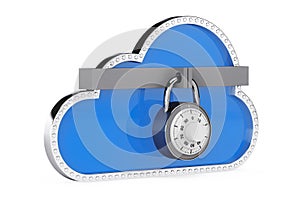 Internet Security Concept. 3d Cloud with Padlock