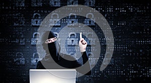 Internet security concept . Mixed media