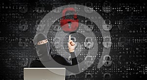 Internet security concept . Mixed media