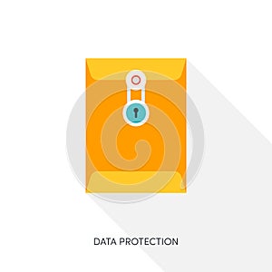 Internet security and data protection concept flat design