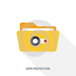 Internet security and data protection concept flat design