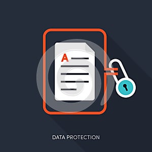Internet security and data protection concept flat design