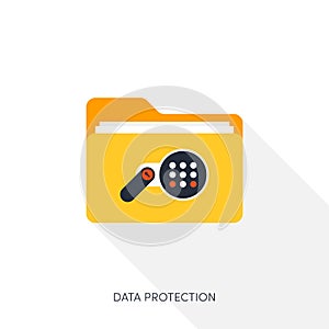 Internet security and data protection concept flat design