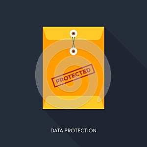 Internet security and data protection concept flat design