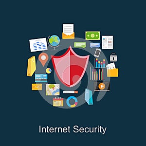 Internet security illustration. Data protection illustration.