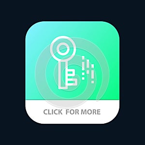 Internet, Security, Key Mobile App Button. Android and IOS Line Version