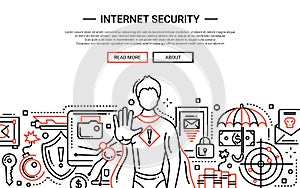 Internet Security - line design website banner