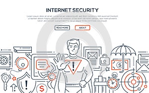 Internet security - modern line design style illustration