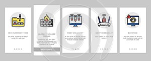 Internet Security Onboarding Icons Set Vector