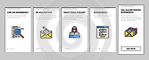 Internet Security Onboarding Icons Set Vector