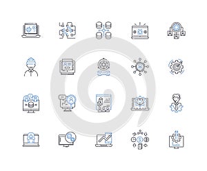 Internet security line icons collection. Firewall, Malware, Encryption, Phishing, Spam, Antivirus, Cybercrime vector and photo