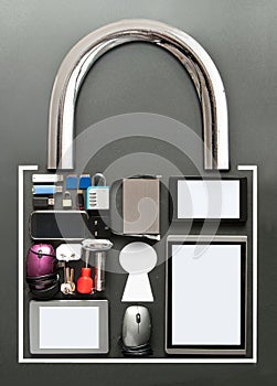 Internet security padlock concept