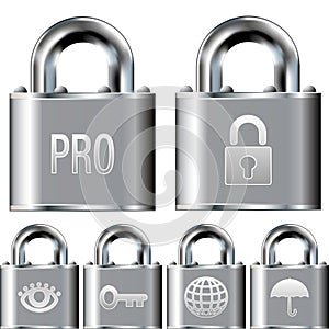 Internet security professional icon set