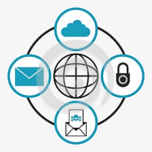 internet security related icons image