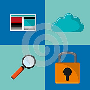 internet security related icons image