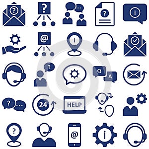 Internet Security and Support Isolated Vector Icons set which can be easily modified or edited